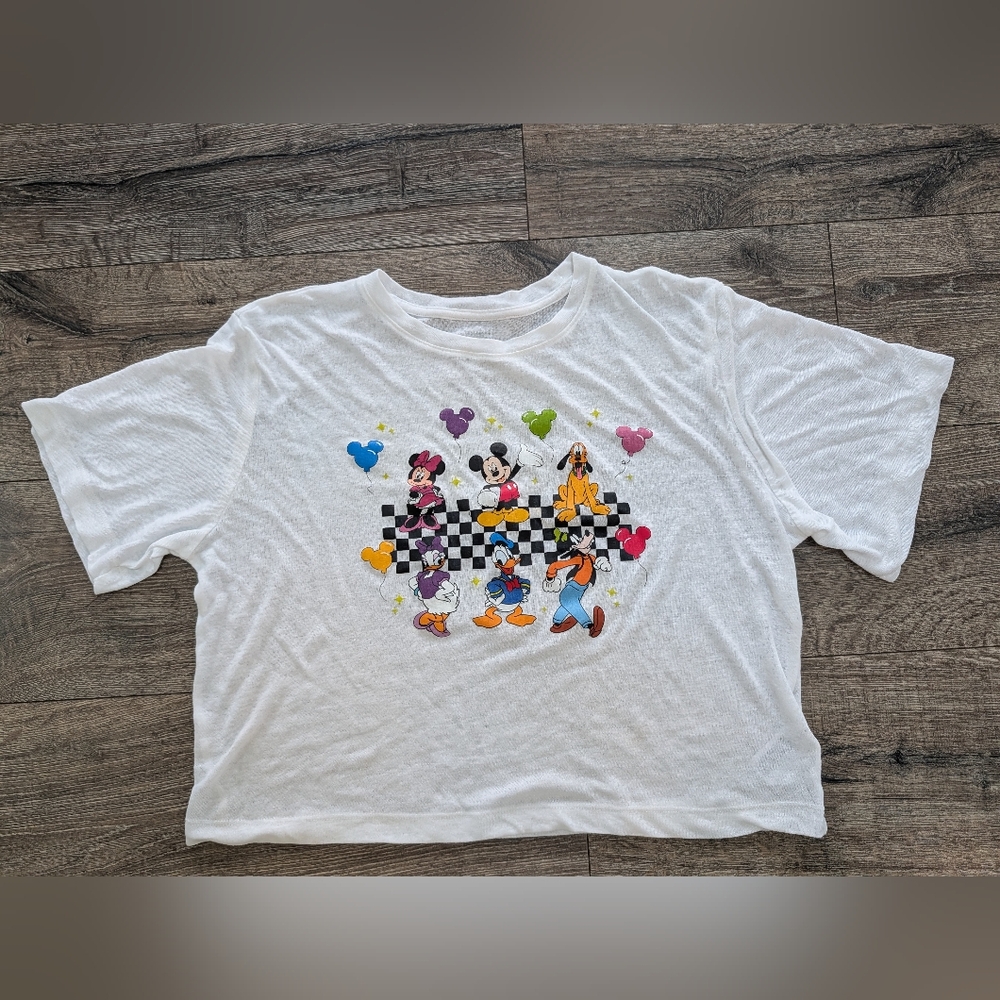 Disney World Medium Boxy Crop Top Custom Shirt Disneyland Mickey Minnie Mouse